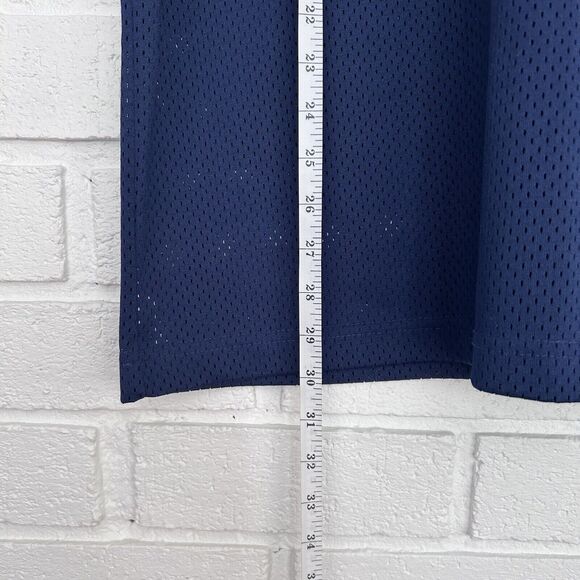 Vintage BIKE Brand Mesh Shirt Mens Large Dark Blue Jersey Style Logo On Sleeve - Picture 5 of 7